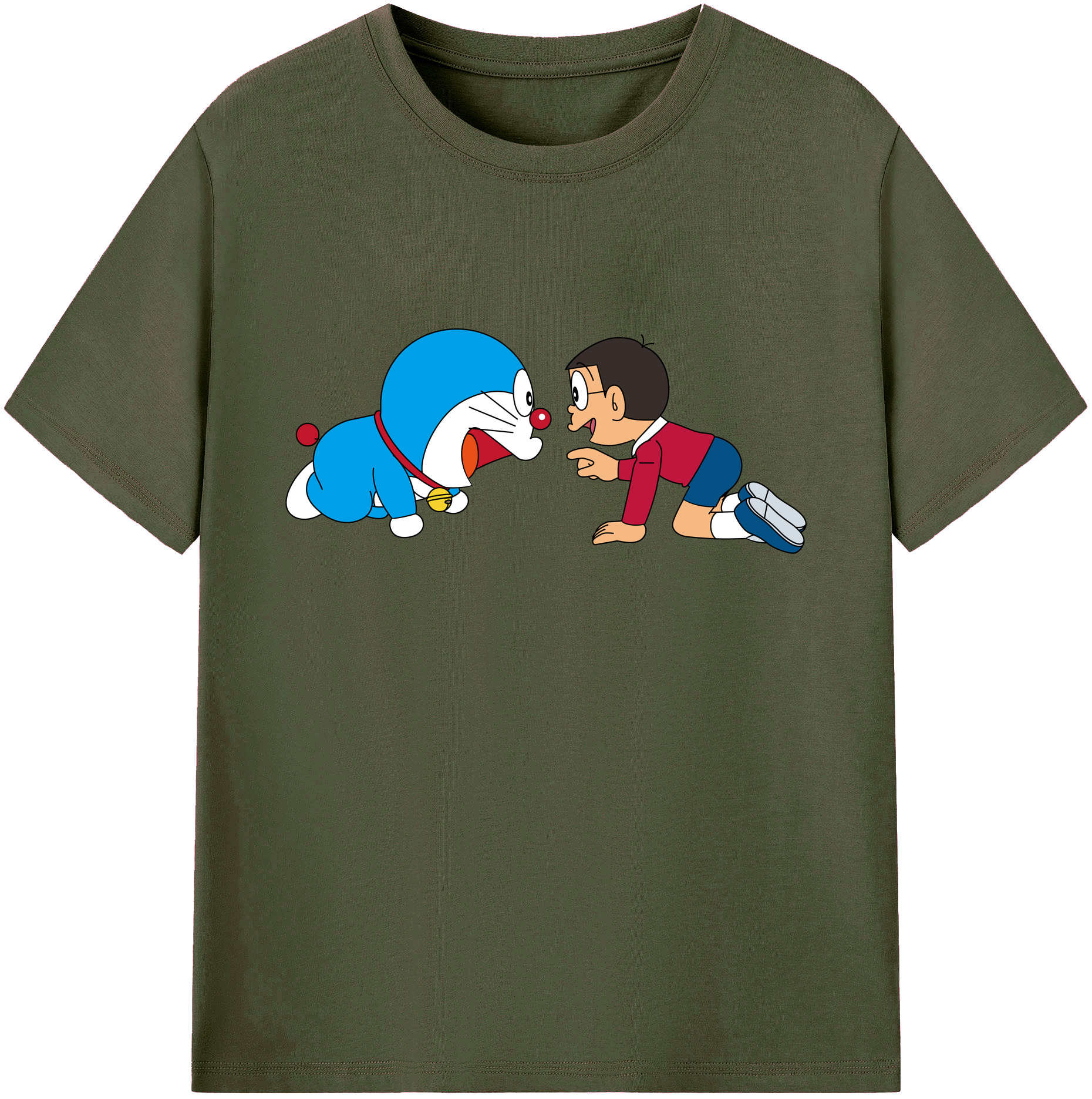 （画像用） ドラえもん 野比 のび太 Doraemon Nobita Nobi 綿100％ メンズ半袖Tシャツ｜肌触りやわらか＆通気性